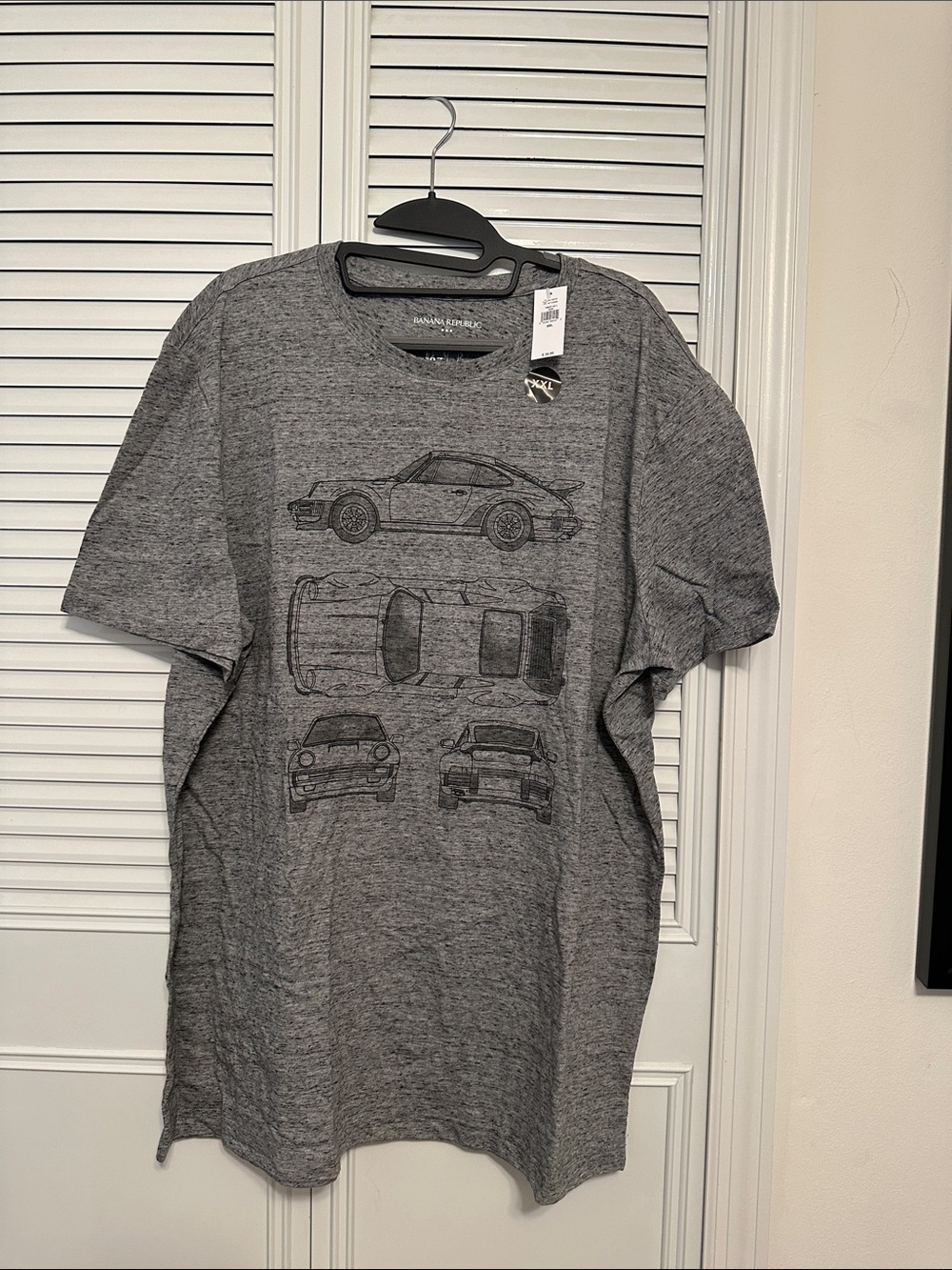Banana Republic Factory Heather Gray Porsche 911 Short Sleeve Tee